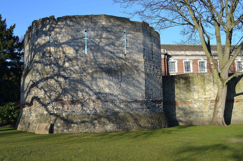 York city walls with Roman foundations by Mkooiman