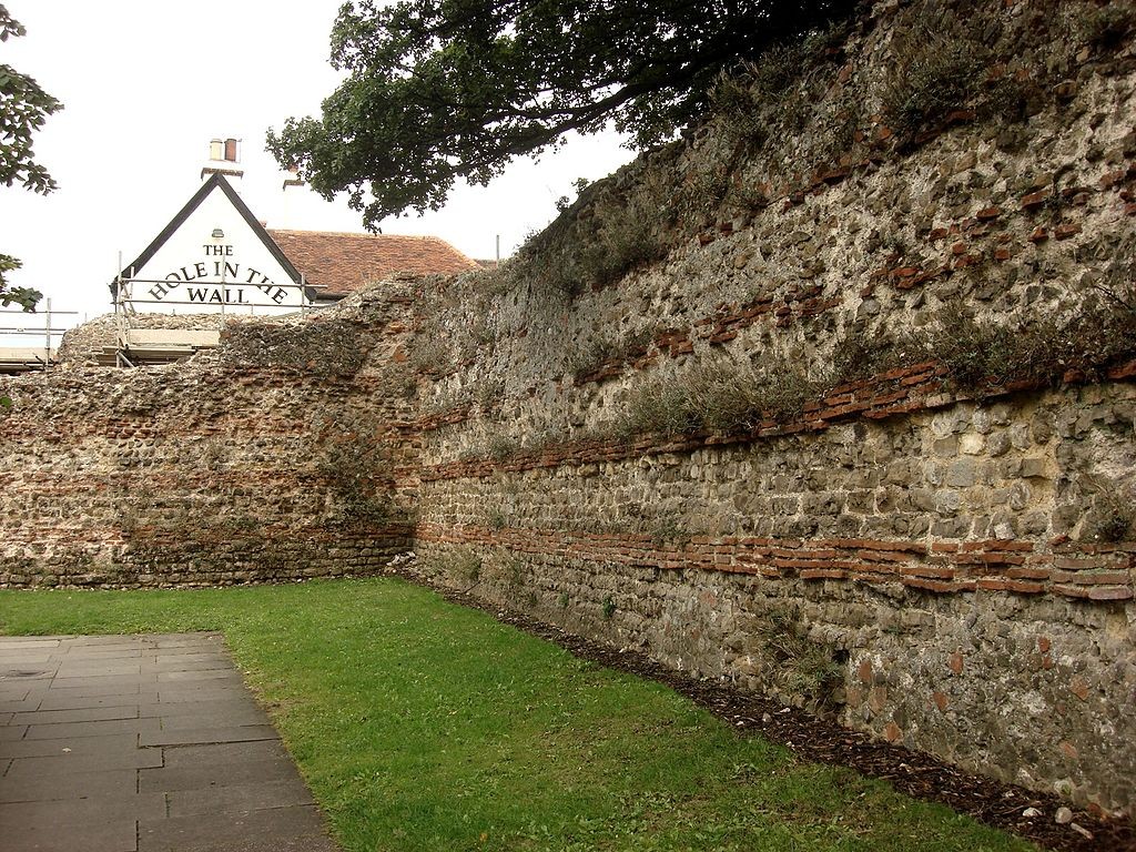 The Roman town walls at Colchester by Maria