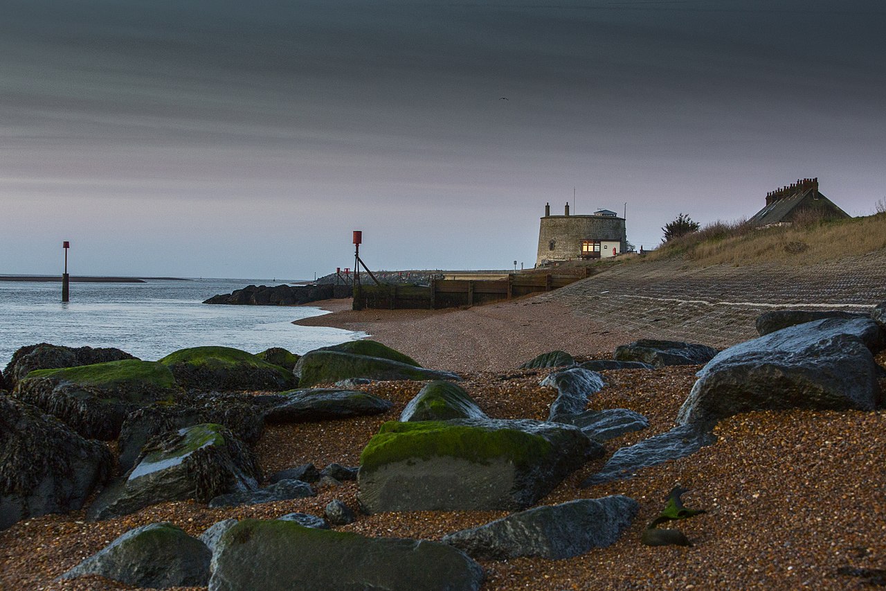 Martello tower at Felixstowe Ferry, Suffolk, by Tony Lockhart