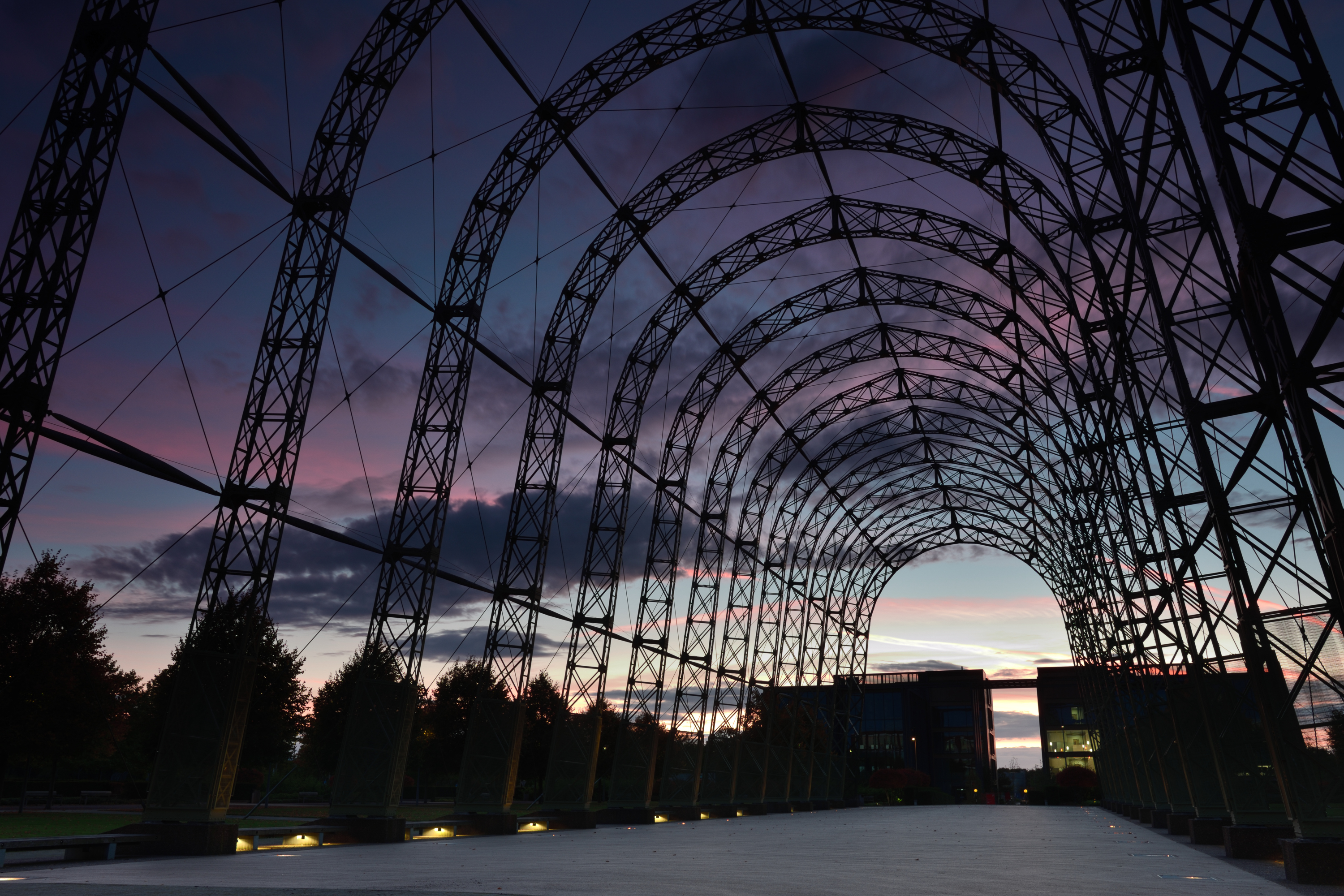 Farnborough Portable Airship Hangar at Sunset